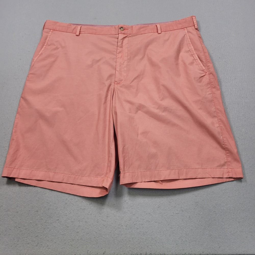 Peter Millar Mens 42R Salmon Pink Cotton Blend Flat Front Chino Shorts RN100308